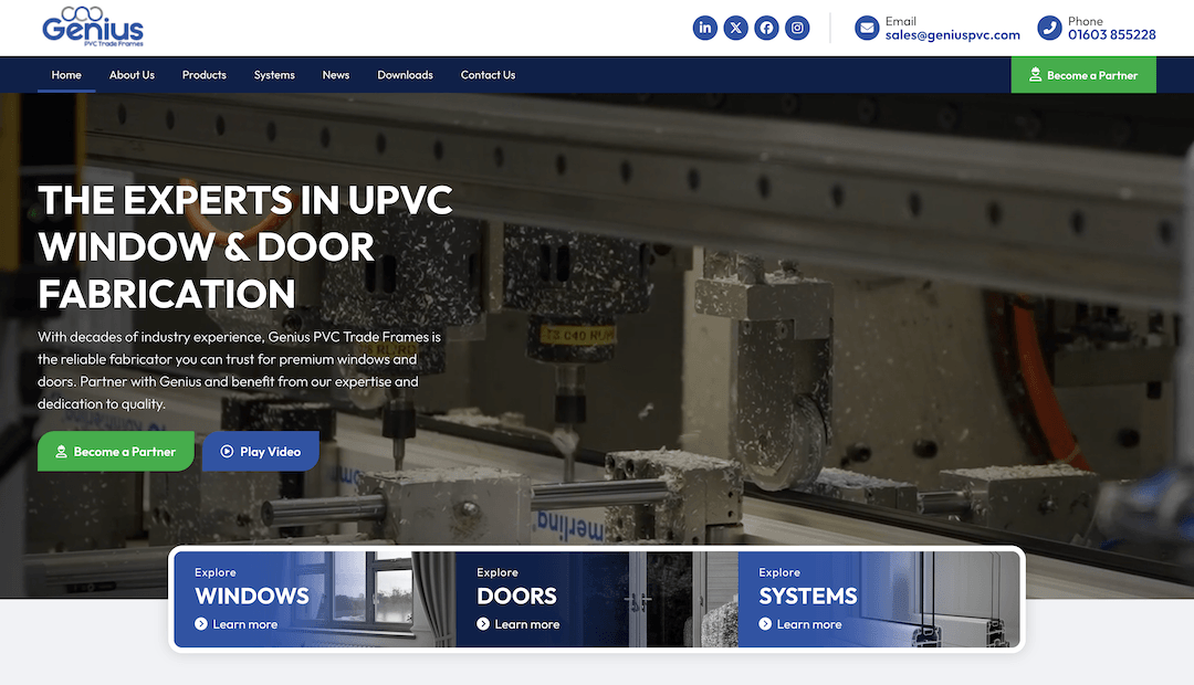 Genius PVC homepage screenshot